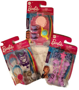 Barbie Dreamtopia Princess Fairy Accessories Lot of 3 Packs TeaSet Boots Jewelry