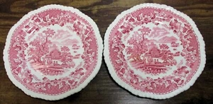 SET of 4(FOUR) Wood & Sons SEAFORTH PINK Bread & Butter Plates, 6" ~ Rope Edge - Picture 1 of 4