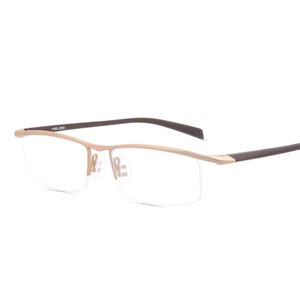 New Half Rimless Titanium Eyeglass Frames Men Spectacles Glasses Frames Eyewear - Picture 1 of 23