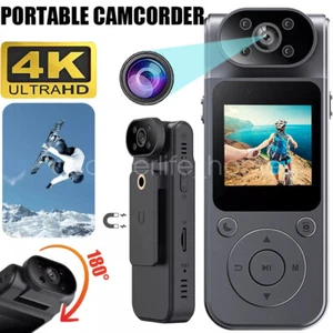 4K/2K/1080P Camcorder Mini Police Body Camera 180° Audio Video DVR IR Night Cam - Picture 1 of 28
