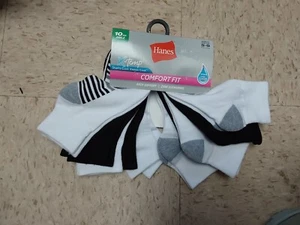 Nuevos con etiquetas Hanes X Temp Mujer Calcetines al tobillo 10 pares negro blanco absorbente se adapta a zapatos talla 5-9 - Imagen 1 de 1