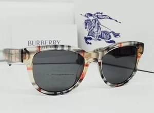 BURBERRY vintage check/dark grey BE4432U 412287 54 sunglasses NEW IN BOX! - Picture 1 of 12