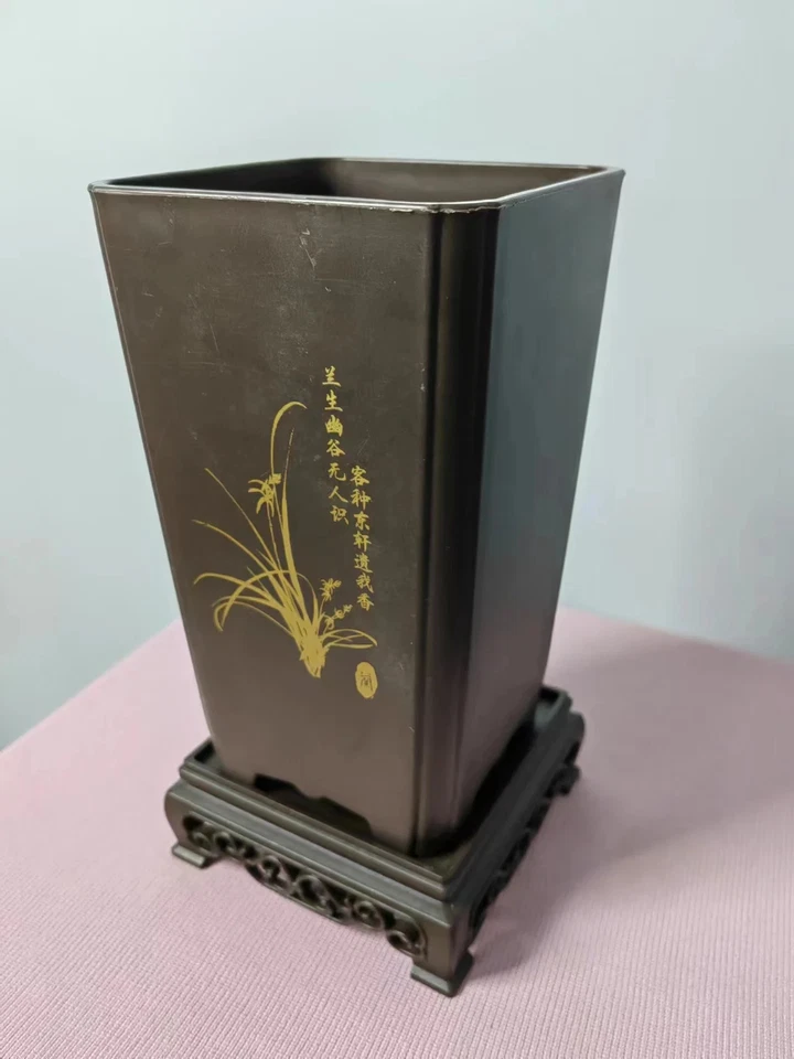 Maceta de resina arena púrpura imitación elemento chino Foto 1 de 4