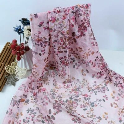 Gasa Tul Tela Floral Voile para Bufanda Vestido Chino Falda Cortina Hanfu Foto 1 de 4