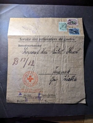 1918 Censurado Rusia Cruz Roja Prisionero de Guerra POW Cubierta a Java Foto 1 de 2