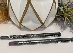 NYX Suede Matte Lip Liner Pencils ~ Jet Set SMLL17 & STFU SMLL65  *NEW & SEALED*