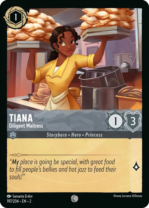 Tiana - Diligent Waitress 197/204 (Foil) Lorcana Rise of the Floodborn - NM