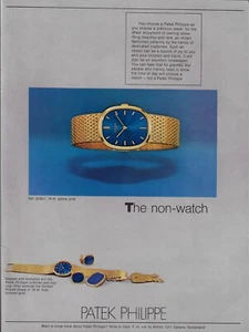 1981 Patek Philippe Gold Watch & Keyring Cufflinks Blue Face Vintage Print Ad x - Picture 1 of 2
