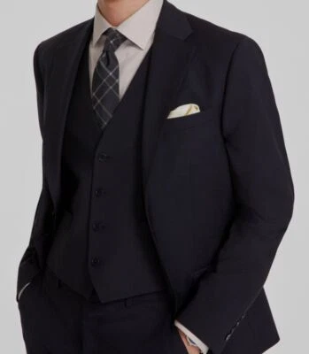 Calvin Klein Men's Black X Slim-Fit Wool Jacket Vest Pants 3-Piece Suit Size 36S - Image 1 of 4