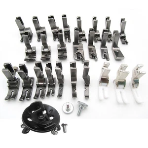 SOPORTE DE PIE PRENSATELAS TORRETA Y 25 PIEZAS PRENSATELAS PARA JUKI DDL-8700 BROTHER DB2-B755 - Imagen 1 de 5