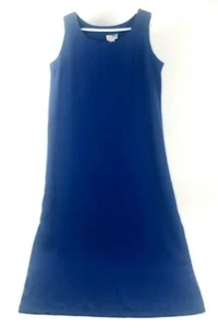 Abito lungo senza maniche vintage Sea Suns made in USA ~ lati spaccati blu taglia Lg - Foto 1 di 9