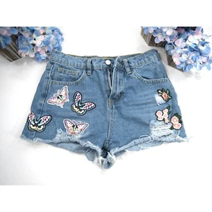 Pantalones Cortos de Jeans Hannah Banana Butterfly Floral Bordado Talla 14 Usados en Excelente Condición - Imagen 1 de 6