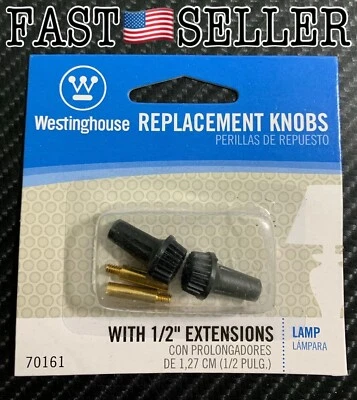 PACK de 2 lámparas de luz de encendido/apagado perillas giratorias de repuesto con extensiones de 1/2”, negras Foto 1 de 4