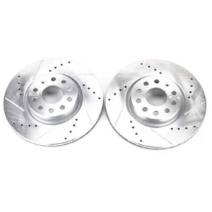 Power Stop Fits 06-13 Audi A3 Front Evolution Drilled & Slotted Rotors - Pair - Picture 1 of 6