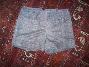 Express Women's 00 Black White Flat Front Dress Shorts Wide Belt Loops Preppy - Picture 1 of 7