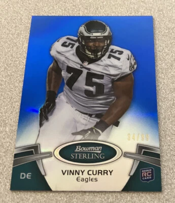 2012 Bowman Sterling RC Blue Refractor #62 Vinny Curry Eagles 34/99 - Image 1 of 2
