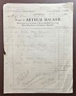 1935 Arthur Hacker, Bird Cage Makers, Sclater Street, London Invoice
