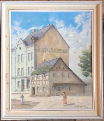 ::2x ÖLGEMÄLDE ANSICHT HEIMRECHTS ALTSTADT - Bild 1 von 4