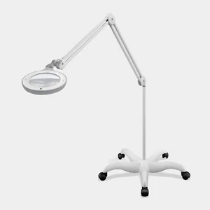 Floor Omega 5 Magnifier with 5 wheel stand 12.7 cm (5") diameter glass lens - Picture 1 of 3