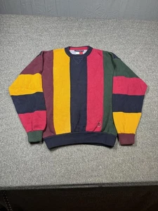 Vintage Tommy Hilfiger Sweater Mens XL Striped Crewneck Pullover 90s Vintage Sty - Picture 1 of 14