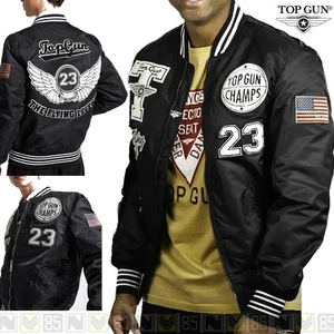 Giubbotto Giubbino Bomber TOP GUN® "FLYING LEGEND" LIGHTWEIGHT JACKET NERO BLACK - Imagen 1 de 5