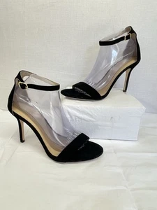 Lauren Ralph Lauren Womens Allie Black Ankle Strap Heel Shoes 10B - Picture 1 of 9