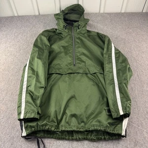 Vintage Nike Jacket XL Green Half Zip Windbreaker Kangaroo Pocket Hood Parker - Picture 1 of 13
