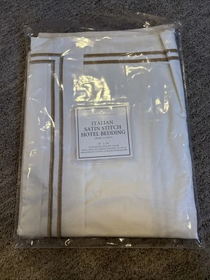 NEW Restoration Hardware ITALIAN HOTEL SATIN STITCH IVORY KING EURO SHAM $99 - Image 1 of 4