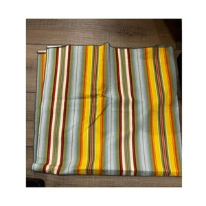 Longaberger Basket Sunflower Stripe fabric square table cloth overlay - Picture 1 of 1
