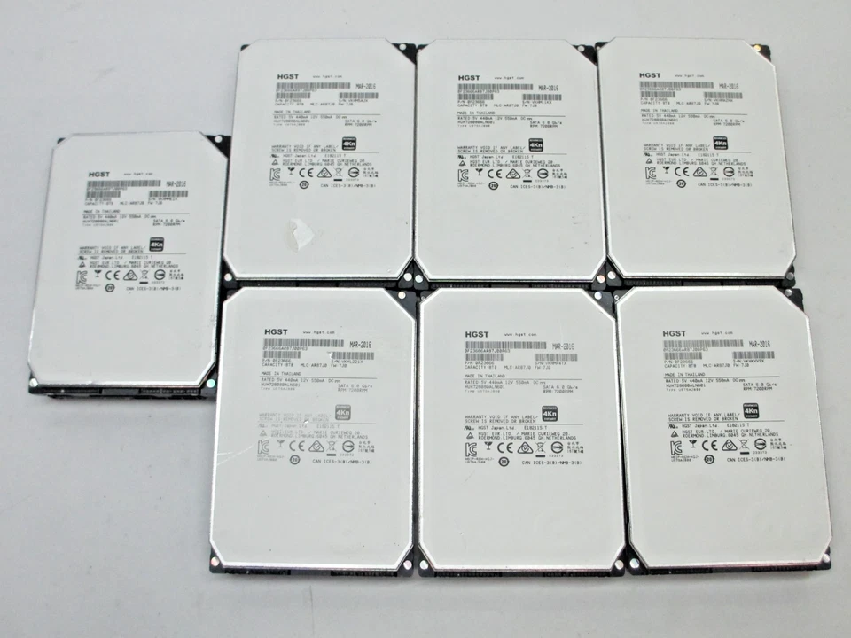LOT-7 HGST 8TB HDD 7200RPM 6GB/S 0F23666 0F23666AR87J00P63 *READ* T5-C2 - Image 1 of 4