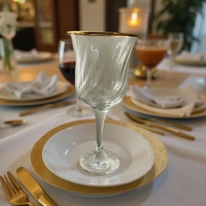 Crystal Clear Industries REGENT GOLD Trim 8” Water Glass Excellent Condition - Picture 1 of 8