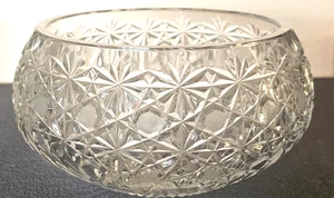 Vintage American Brilliant Cut Glass Centerpiece Bowl - Star - Diamond Pattern - Picture 1 of 4