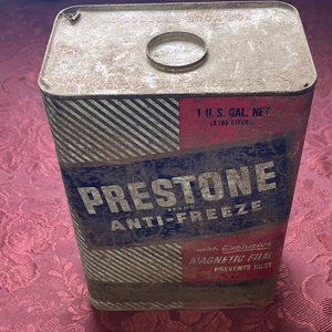 Vintage Prestone Frostschutz Kühlmittel 1 Gallone Metall Dose LEER - Bild 1 von 18
