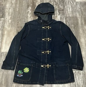 Vintage Lauren Jeans Co. Firemens Chore Jacket Heavy Denim L/XL Lobster Clasps - Picture 1 of 12