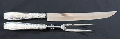 Tiffany & Co Audubon Sterling 2 peças conjunto de facas garfo escultura assada HH sem monos *Nick - Imagem 1 de 4