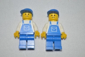Lego Vintage Minifigure Blue Overalls,Farmer,Town,City,Farmer 1980's Lot of 2 - Picture 1 of 3