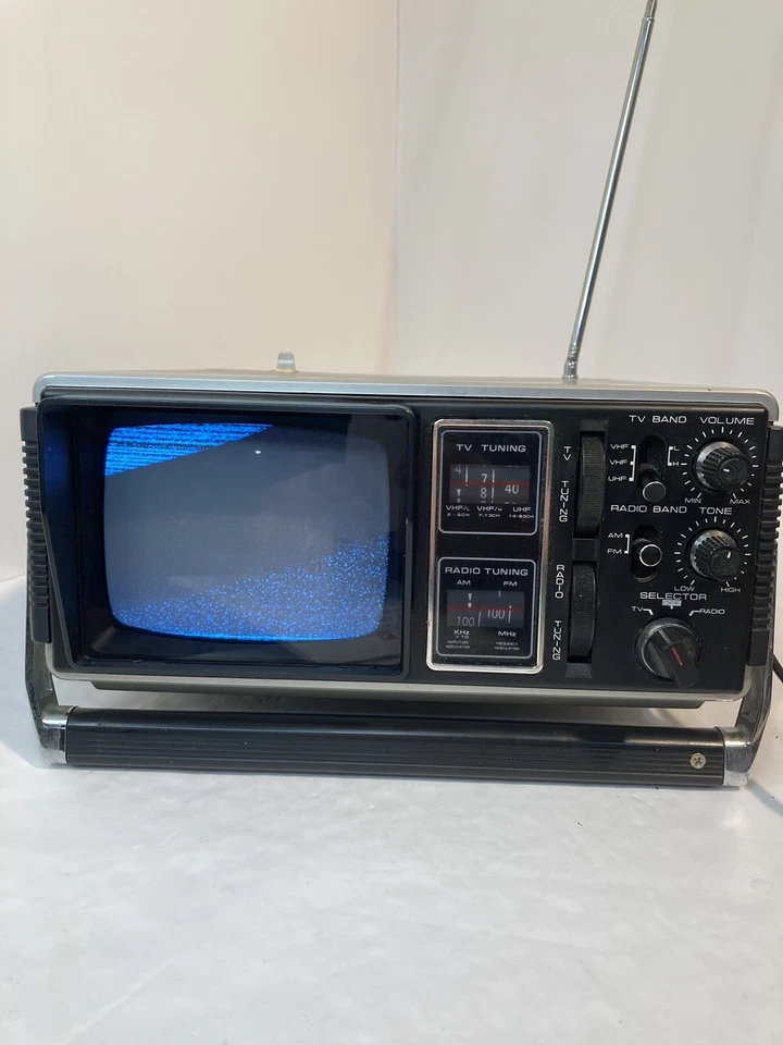 Liberty UHF VHF 1983 portátil negro blanco 5" radio AM FM #5002 Foto 1 de 4