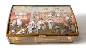 Glass and Brass Music Box Via Vermont Babies Toddlers & Trains Plays Bach Minuet - Picture 1 of 9