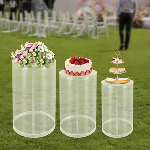 Wedding Round Cylinder, Round Cylinder for Parties, 3Pcs Round Cylinder - Picture 1 of 14