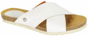 Sandalias Vaquetillas Debora mulas piel corteza blanco - Imagen 1 de 8