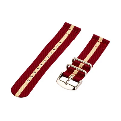 2 Piece Classic Striped Nylon Replacement Watch Band - Choose your size! - Image 1 of 4