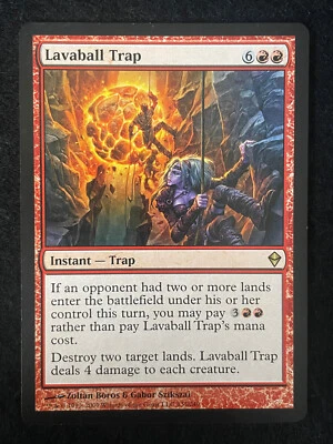 Magic the Gathering Zendikar Lavaball Trap Instant Rare 135/249 - Image 1 of 2