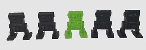 VTG Robots Cake Cupcake Topper Set Of 5 Green And Black 1.5" - Picture 1 of 5