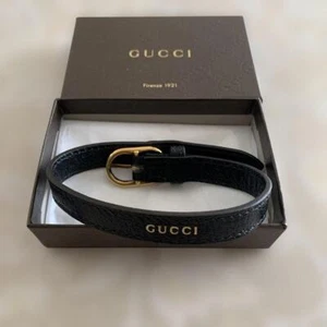 GUCCI Interlocking G Demetra Leather Pet Dog Collar Authentic - Picture 1 of 5