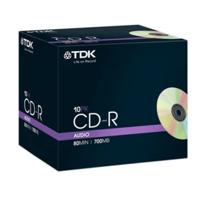 TDK CD-R80 – 10 PACK Audio Music Recordable Blank 80 Min CDR Discs NEW & SEALED - Photo 1/12