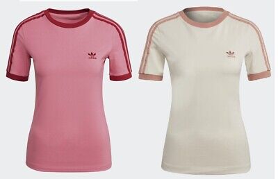 Adidas 3 Stripe ADICOLOR CLASSICS COLLEGIATE TIGHT T-SHIRT Pink Ivory • 25.23€