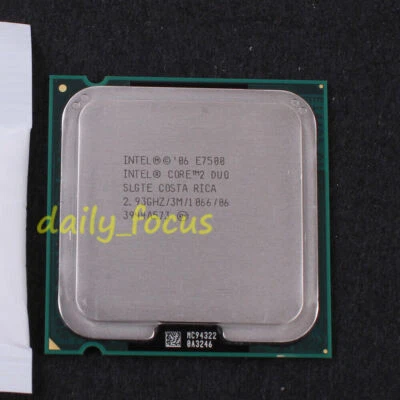 Intel Core 2 Duo Mobile E7500 2.93 GHz CPU LGA 775 1066MHz SLB9Z SLGTE - Image 1 of 2