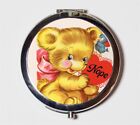 Nope Funny Bear Snarky Compact Mirror Make Up Pocket Mirror for Cosmetics