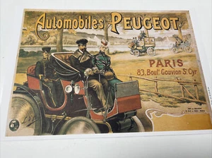PÓSTER FOTOGRÁFICO VINTAGE IMPRESIÓN FRANCIA PARÍS PEUGEOT AUTOMÓVILES COCHE CUEVA - Imagen 1 de 4
