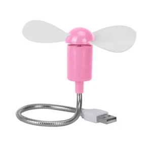 New Portable Flexible USB Mini Cooling Fan Cooler For Laptop Desktop Pink - Picture 1 of 4